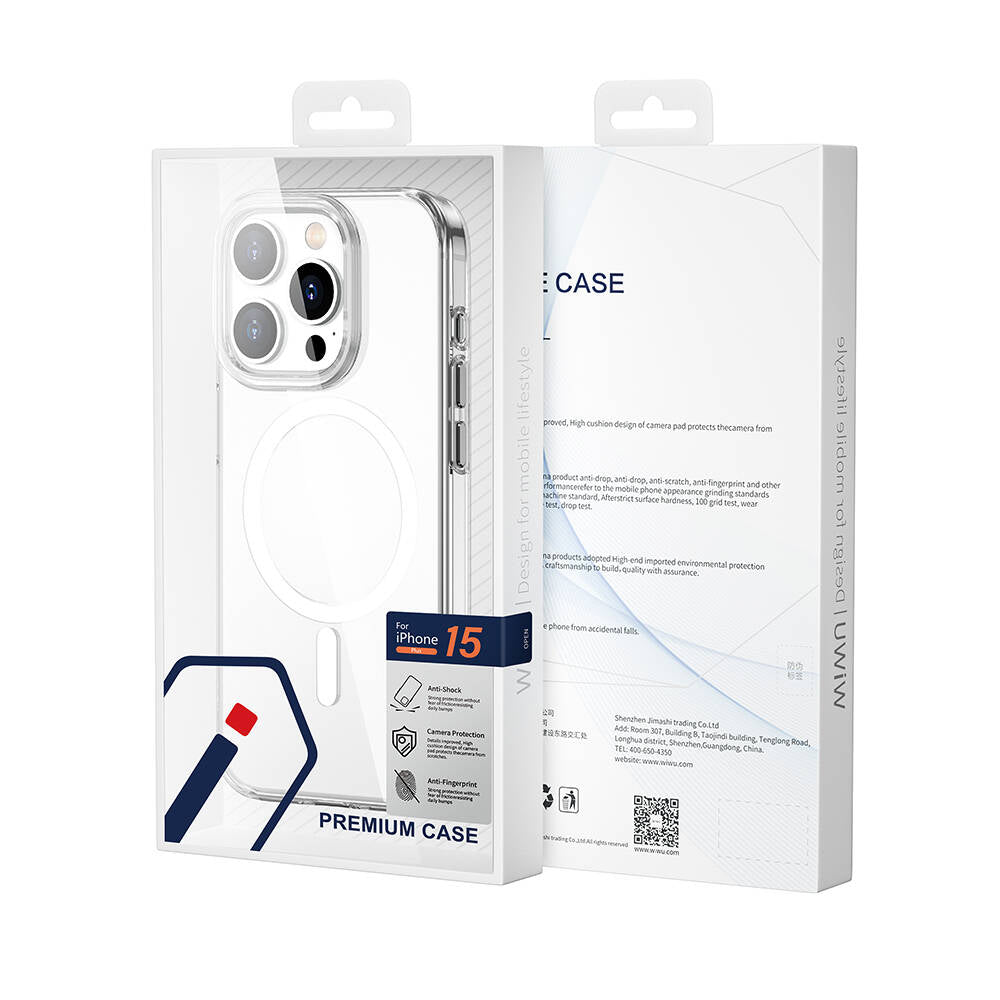Apple iPhone 15 Pro Max Case Wiwu BC-022 Transparent Cover with M-safe Charging Function Colorless 