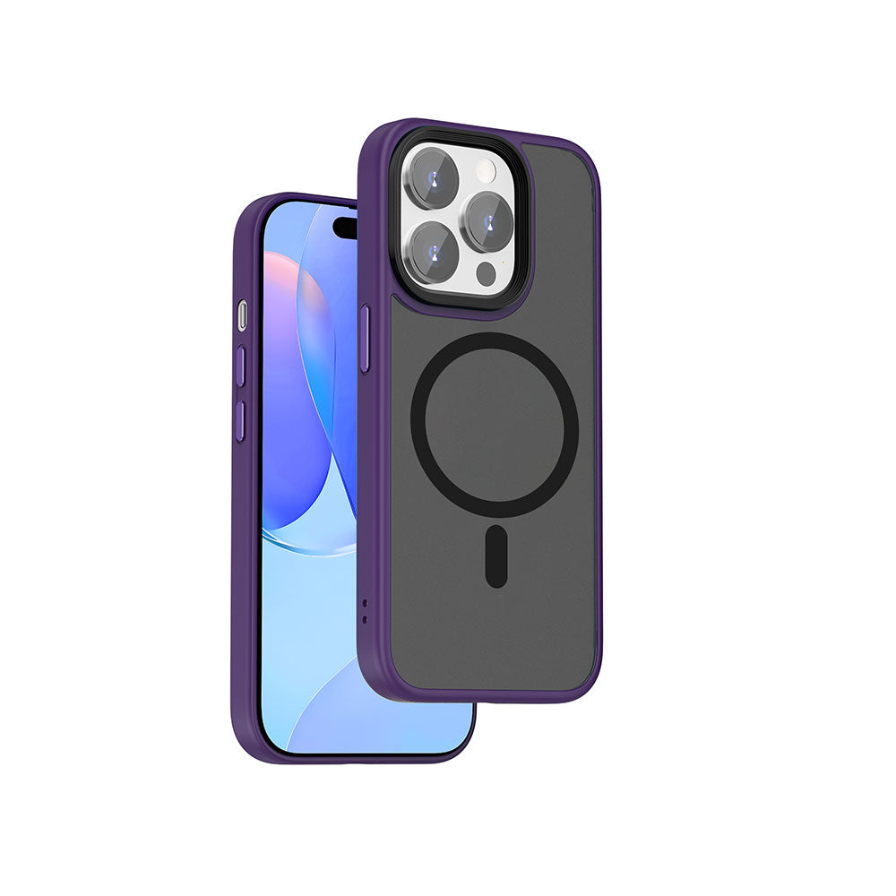 Apple iPhone 15 Pro Max Case Wiwu FGG-011 M-safe Charging Camera Protection Cover Blue 