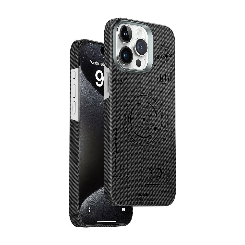 Apple iPhone 15 Pro Max Case Wiwu HHX-016 Carbon Fiber 600D Mars Kevlar Cover Black 
