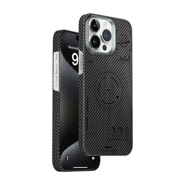 Apple iPhone 15 Pro Max Case Wiwu HHX-016 Carbon Fiber 600D Mars Kevlar Cover Black 