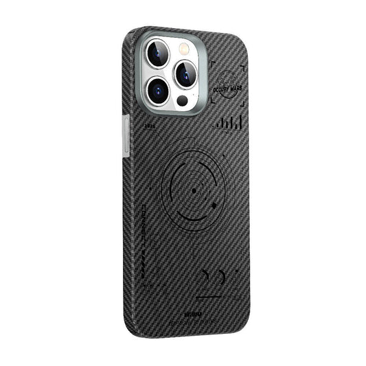 Apple iPhone 15 Pro Max Case Wiwu HHX-016 Carbon Fiber 600D Mars Kevlar Cover Black 