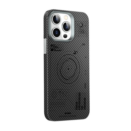 Apple iPhone 15 Pro Max Case Wiwu KJZ-017 Carbon Fiber 600D Explore Kevlar Cover Black 