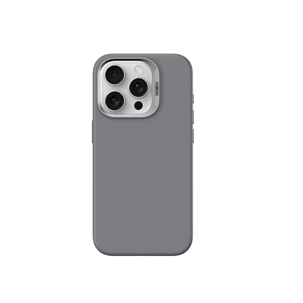 Apple iPhone 15 Pro Max Case Wiwu SP-019 Vegan Leather Cover with M-safe Charging Feature Black 