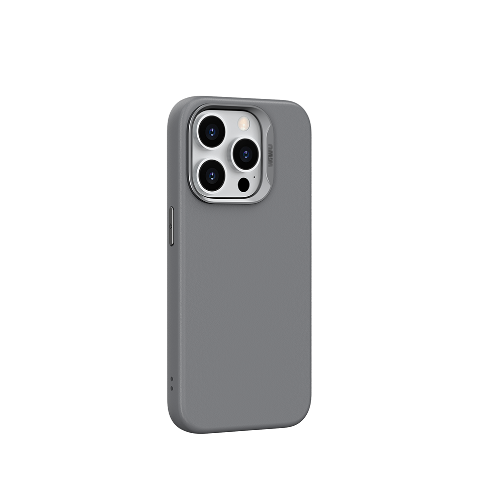 Apple iPhone 15 Pro Max Case Wiwu SP-019 Vegan Leather Cover with M-safe Charging Feature Black 