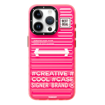 Apple iPhone 15 Pro Max Case YoungKit Luggage FireFly Series Cover Pink 