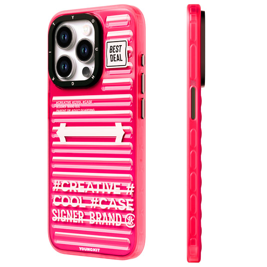 Apple iPhone 15 Pro Max Case YoungKit Luggage FireFly Series Cover Pink 