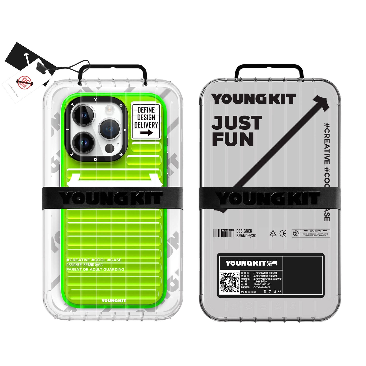 Apple iPhone 15 Pro Max Case YoungKit Luggage FireFly Series Cover Green 