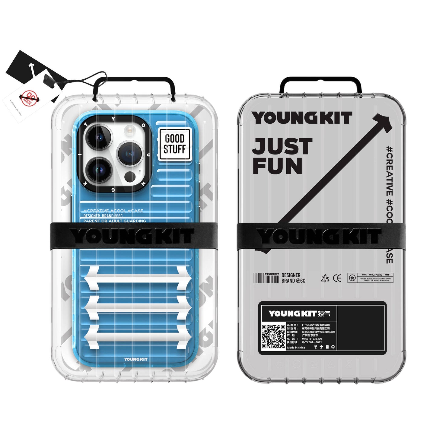 Apple iPhone 15 Pro Max Case YoungKit Luggage FireFly Series Cover Sierra Blue 