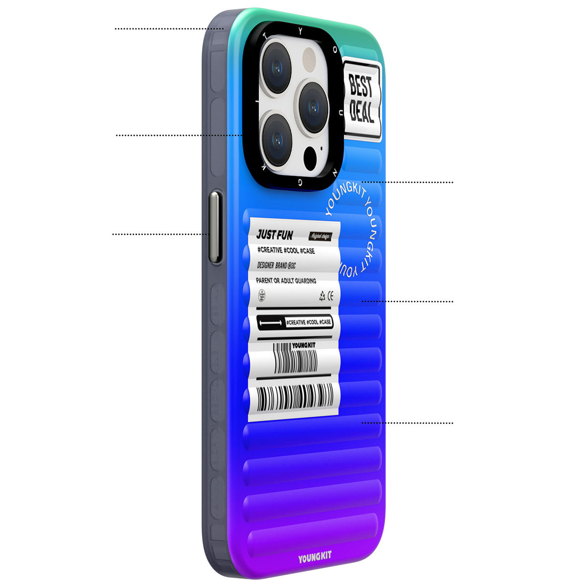 Apple iPhone 15 Pro Max Case YoungKit The Secret Color Series Cover Orange 