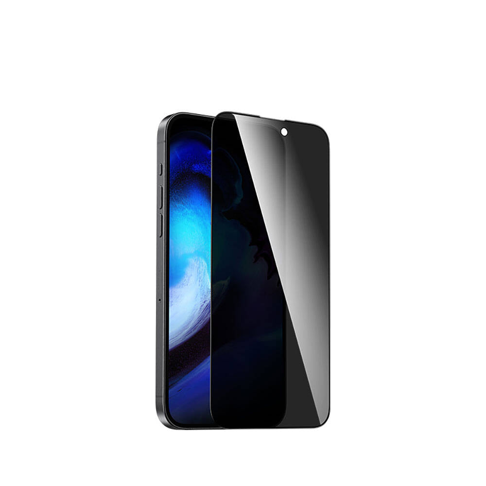 Apple iPhone 15 Pro Max Recci RSP-A08SP 3D Privacy Shield Tempered Glass Screen Protector Gray 