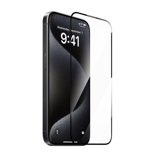 Apple iPhone 15 Pro Max Wiwu GT-008 Polymer Oleophobic Coating Transparent Smooth Tempered Glass Screen Protector 10-Pack Black 