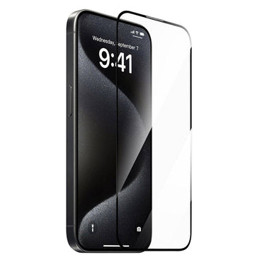 Apple iPhone 15 Pro Max Wiwu GT-009 Polymer Oleophobic Coating Transparent Smooth Tempered Glass Screen Protector Black 