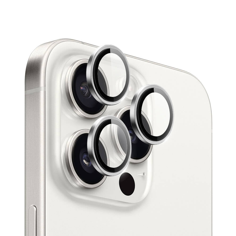Apple iPhone 15 Pro Max Wiwu LG-003 Lens Guard Scratch Resistant Sapphire Camera Lens Protector Titanium-White 
