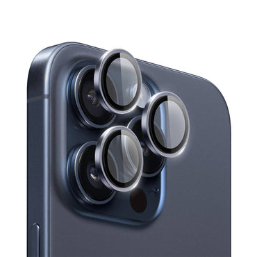 Apple iPhone 15 Pro Wiwu LG-003 Lens Guard Scratch Resistant Sapphire Camera Lens Protector Black-Titanium 