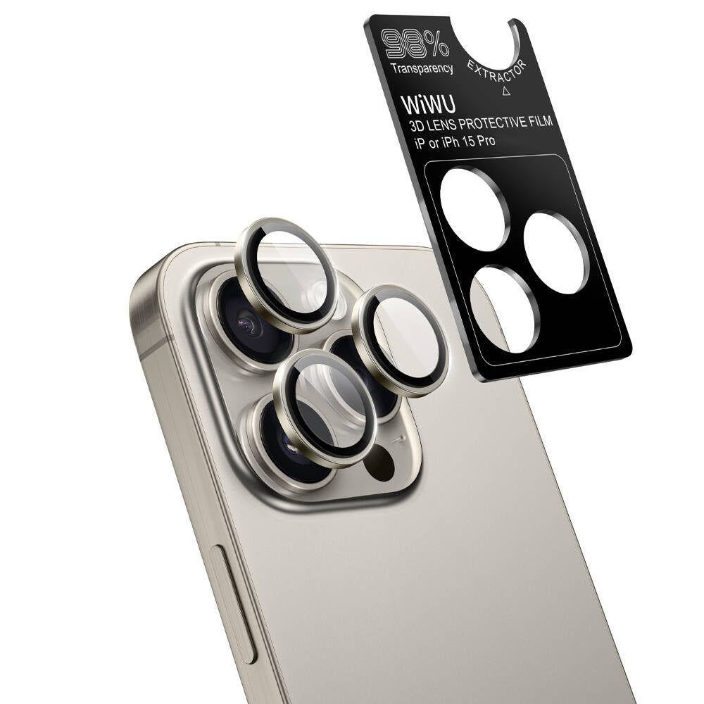 Apple iPhone 15 Pro Wiwu LG-004 PVD Lens Guard Metal Camera Lens Protector Titanium 