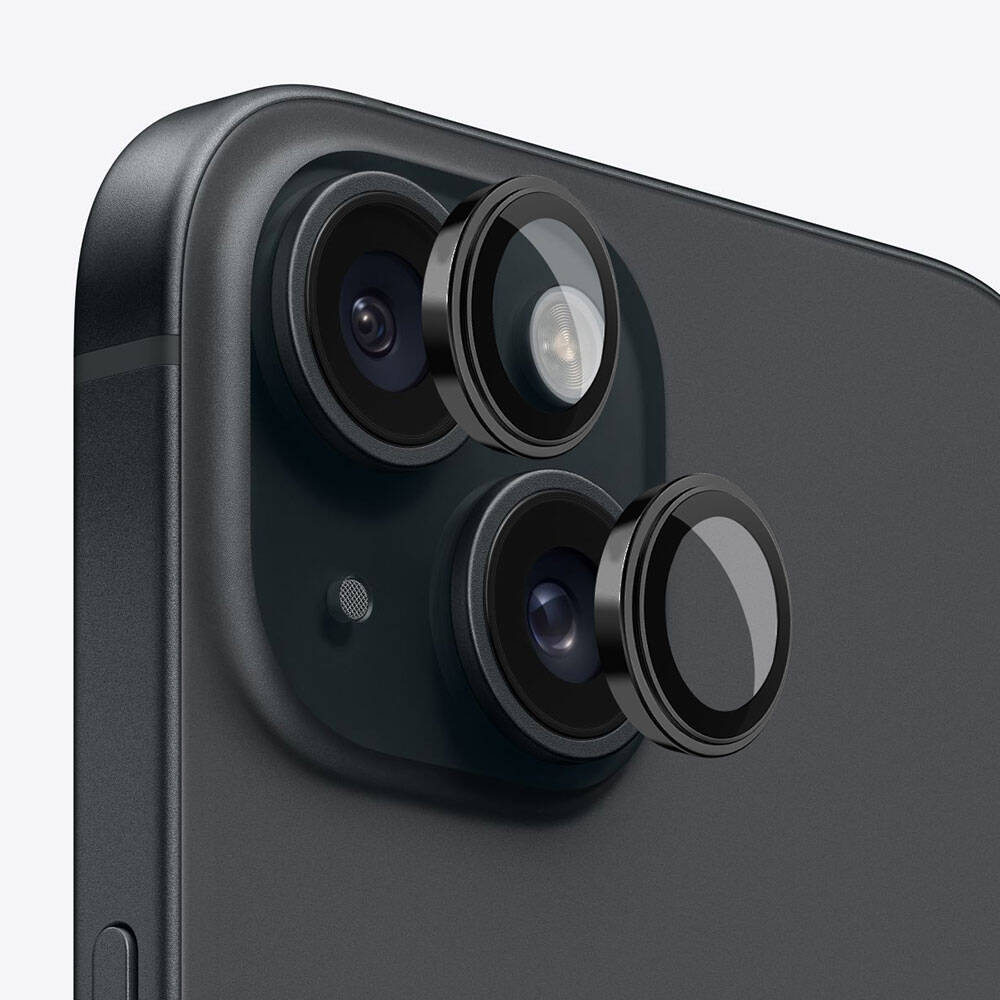 Apple iPhone 15 Wiwu Lens Guard Metal Camera Lens Protector Black 