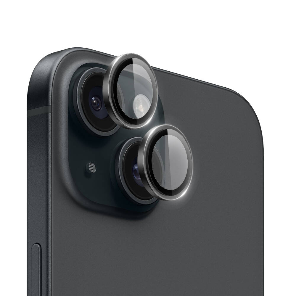 Apple iPhone 15 Wiwu LG-004 PVD Lens Guard Metal Camera Lens Protector Black 