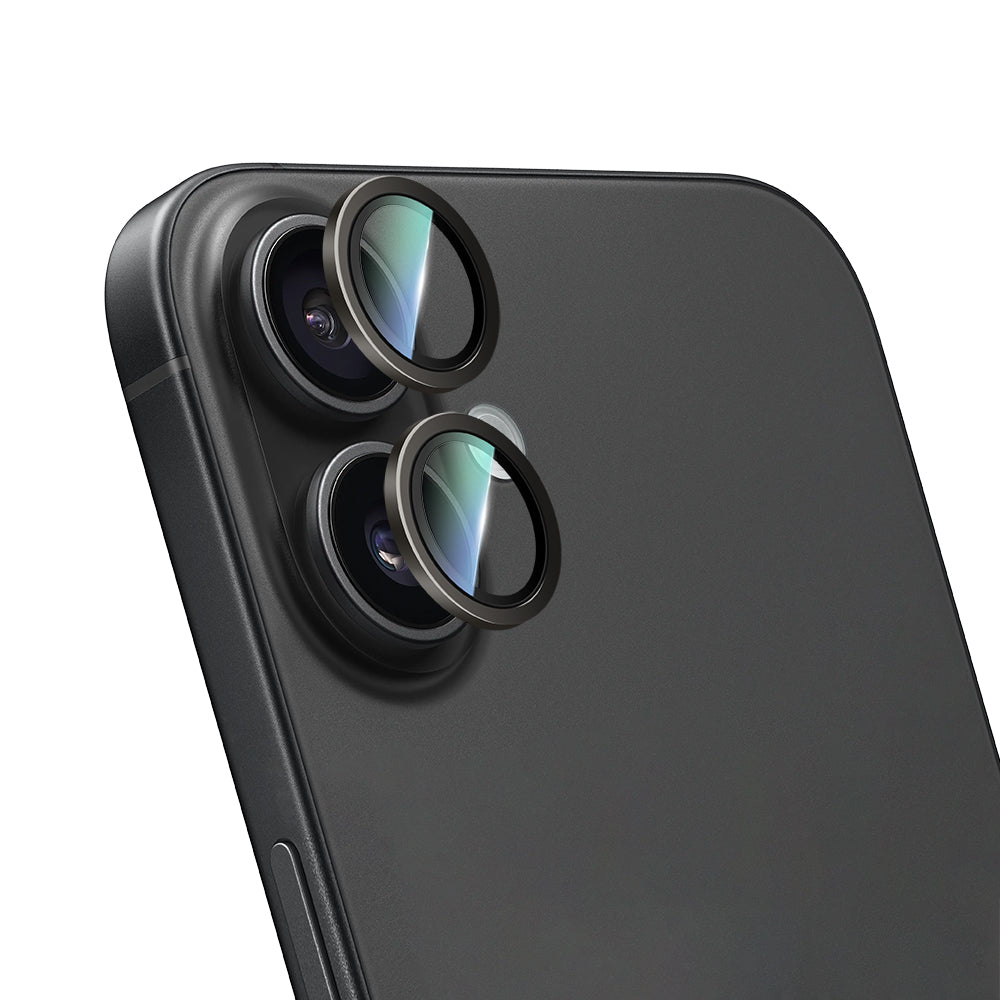 Apple iPhone 16 CaseWorld Alloy Serisi Oleofobik Anti Reflective Kamera Lens Koruyucu Siyah