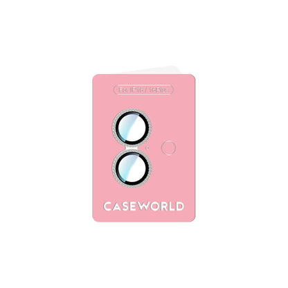 Apple iPhone 16 CaseWorld Alloy Sparkling Diamond Serisi Taşlı Lens Koruyucu Gümüş