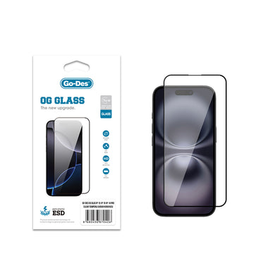 Apple iPhone 16 Go Des OG Glass Antistatic Tempered Glass Screen Protector Transparent