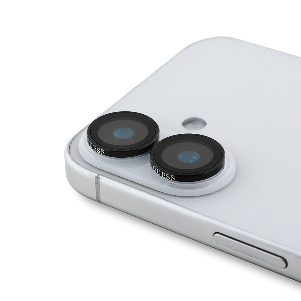 Apple iPhone 16 Guess Original Licensed Metal Camera Lens Protector Silver 