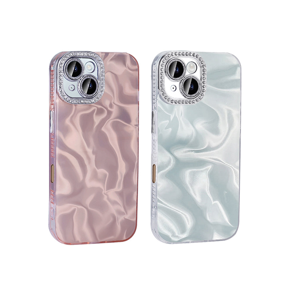 Apple iPhone 16 Airbag Case with Shiny Stone Detail Design Zore Esila Cover Pink 