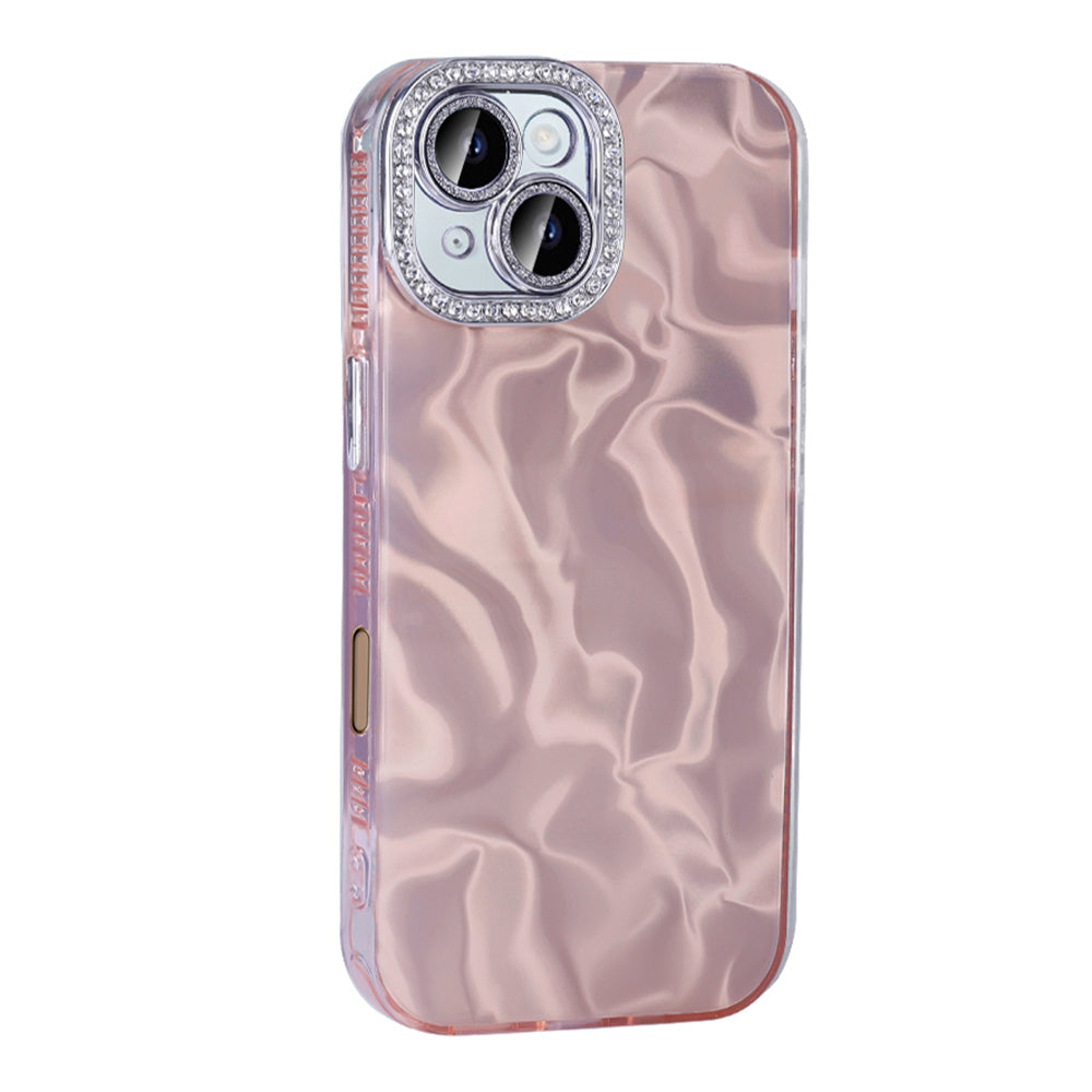 Apple iPhone 16 Airbag Case Shiny Stone Detail Design Zore Esila Cover White 
