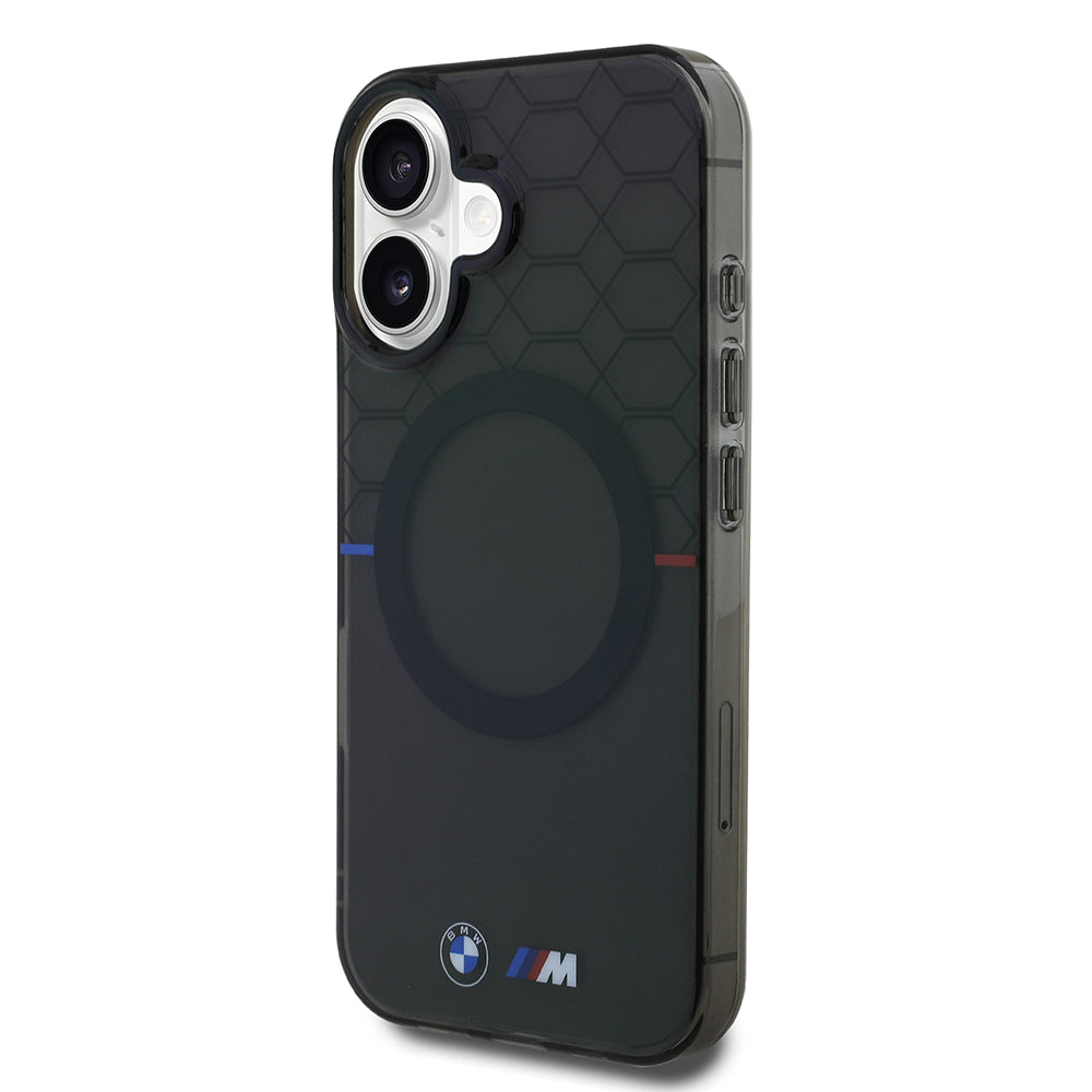 Apple iPhone 16 Kılıf BMW Magsafe Şarj Özellikli Transparan M Dizayn Orjinal Lisanslı Kapak Gri