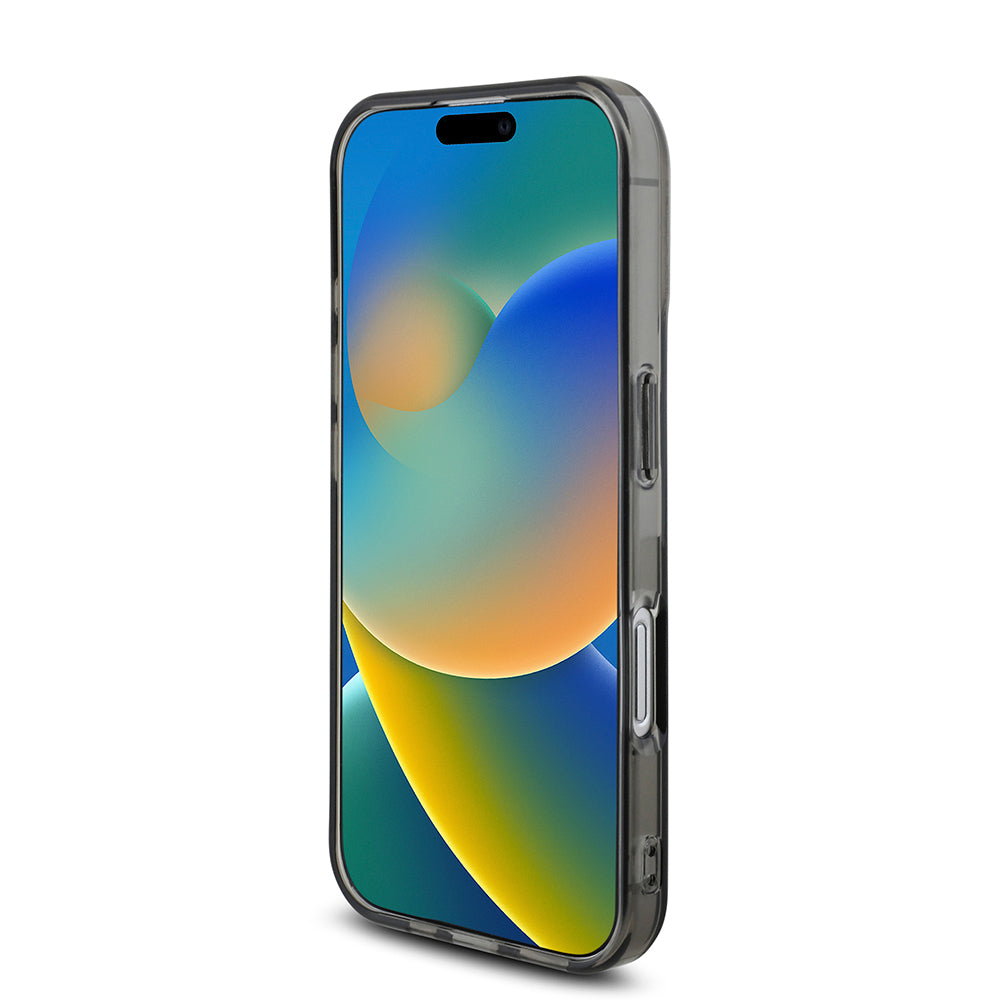 Apple iPhone 16 Kılıf BMW Orjinal Lisanslı Yarı Transparan M Dizayn Çizgili Kapak Siyah