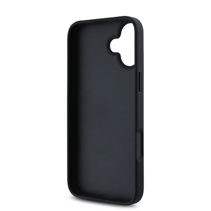 Apple iPhone 16 Kılıf DKNY Orjinal Lisanslı Taşlı DKNY Yazılı Metalik Rhinestones PU Deri Kapak Kahverengi