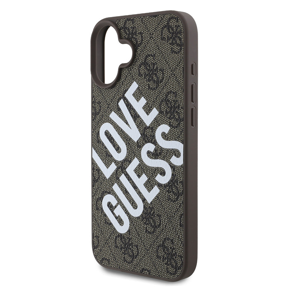 Apple iPhone 16 Case Guess Original Licensed Big Love Guess Cover Brown