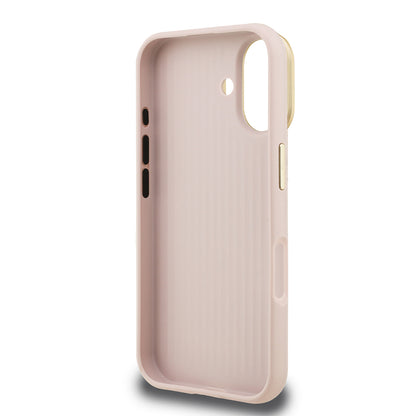 Apple iPhone 16 Kılıf Guess Orjinal Lisanslı Grained Yazı Logolu Kamera Standlı Kapak Siyah