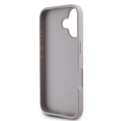 Apple iPhone 16 Kılıf Guess Orjinal Lisanslı Gül Baskılı Büyük Metal Logo Dizaynlı Kapak Mor