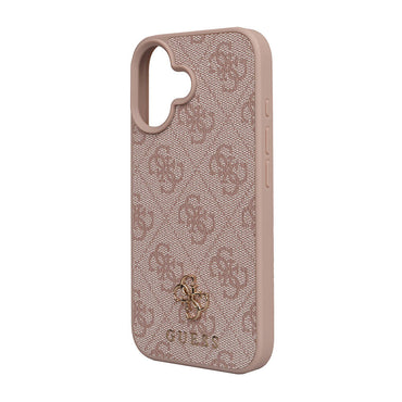 Apple iPhone 16 Case Guess Original Licensed M-safe Charging Feature Small 4G Classic Cover Black