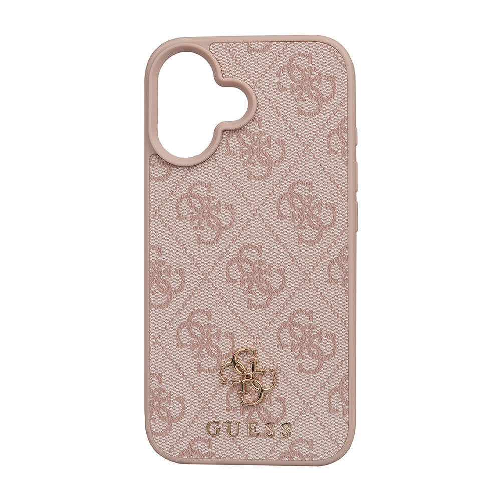 Apple iPhone 16 Case Guess Original Licensed M-safe Charging Feature Small 4G Classic Cover Brown