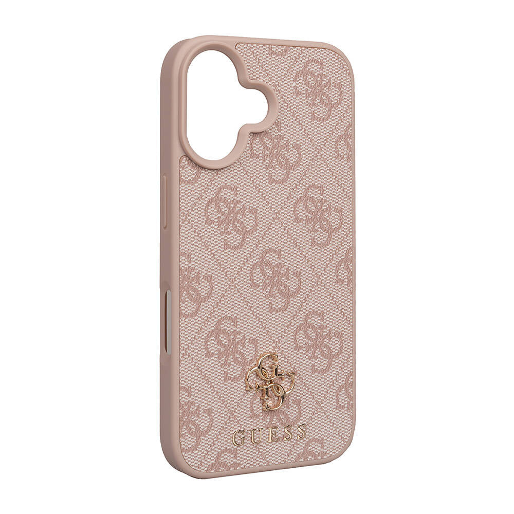 Apple iPhone 16 Case Guess Original Licensed M-safe Charging Feature Small 4G Classic Cover Black