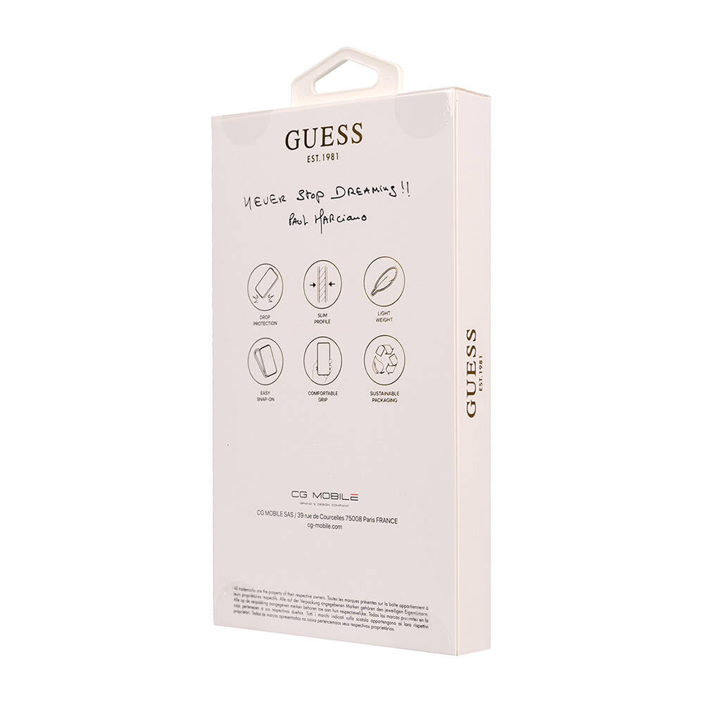 Apple iPhone 16 Case Guess Original Licensed M-safe Charging Feature Small 4G Classic Cover Brown