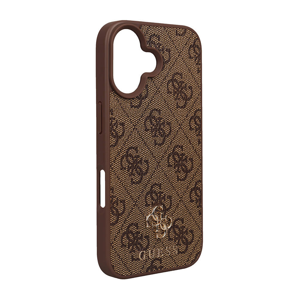 Apple iPhone 16 Case Guess Original Licensed M-safe Charging Feature Small 4G Classic Cover Black
