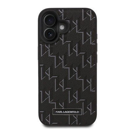 Apple iPhone 16 Kılıf Karl Lagerfeld Orjinal Lisanslı M-safe Şarj Özellikli KL Yazılı Hot Stamp Kapak Krem