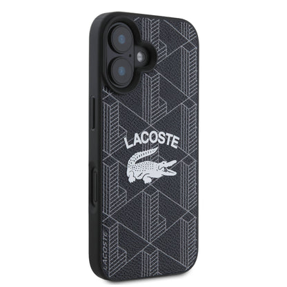 Apple iPhone 16 Kılıf Lacoste Orjinal Lisanslı M-safe Şarj Özellikli Mono Vintage Logo Kapak Lacivert