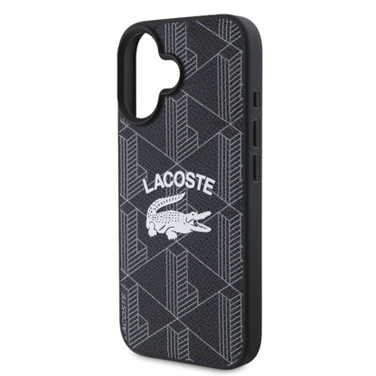 Apple iPhone 16 Kılıf Lacoste Orjinal Lisanslı M-safe Şarj Özellikli Mono Vintage Logo Kapak Lacivert