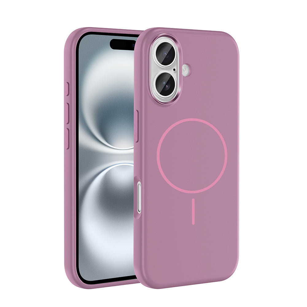 Apple iPhone 16 Kılıf M-Safe Şarj Özellikli Metal Kamera Çerçeveli Zore Edi Silikon Kapak