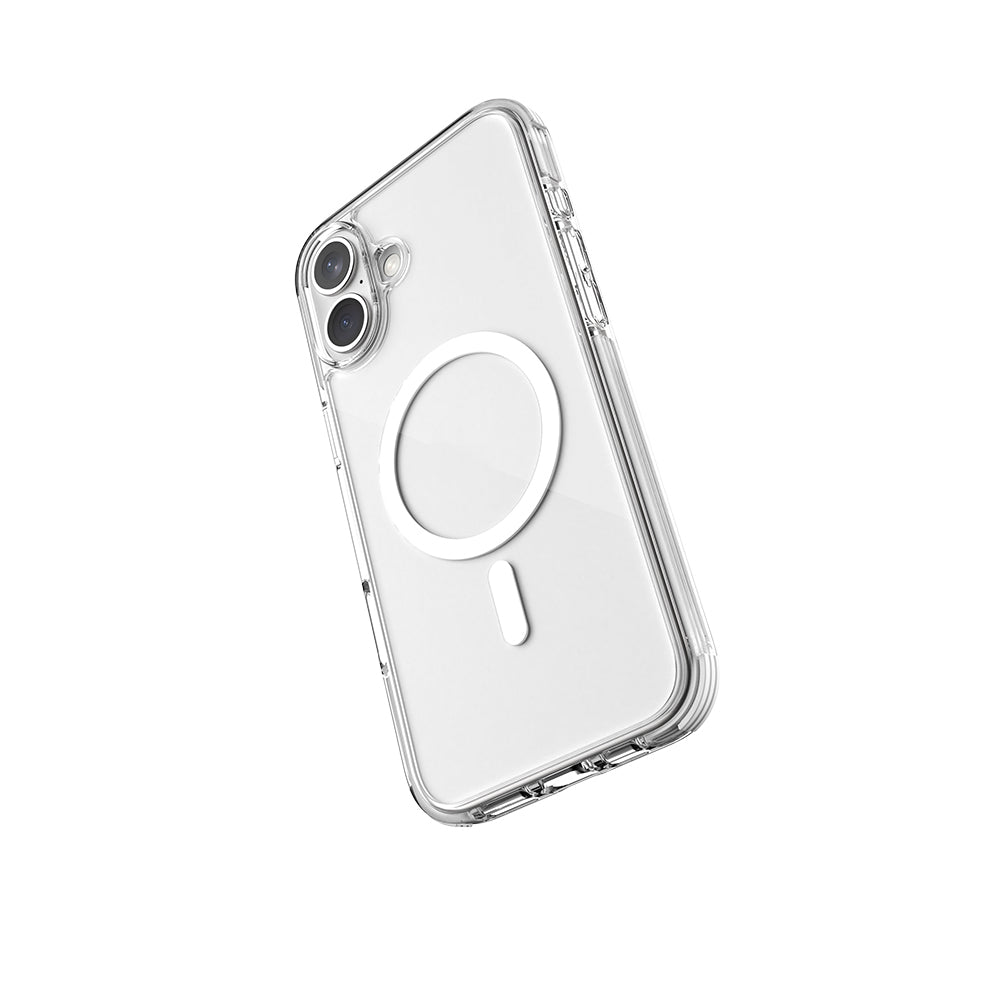 Apple iPhone 16 Kılıf M-safe Şarj Özellikli Airbag Tasarımlı Raptic Clear Serisi Şeffaf Kapak Siyah