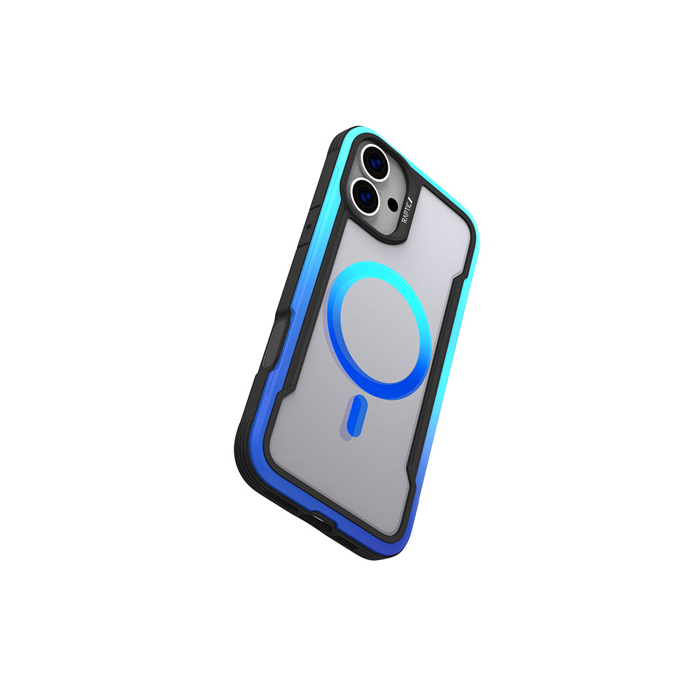 Apple iPhone 16 Kılıf M-safe Şarj Özellikli Airbagli Raptic Shield 2.0 Serisi Şeffaf Arka Yüzey Kapak Turkuaz