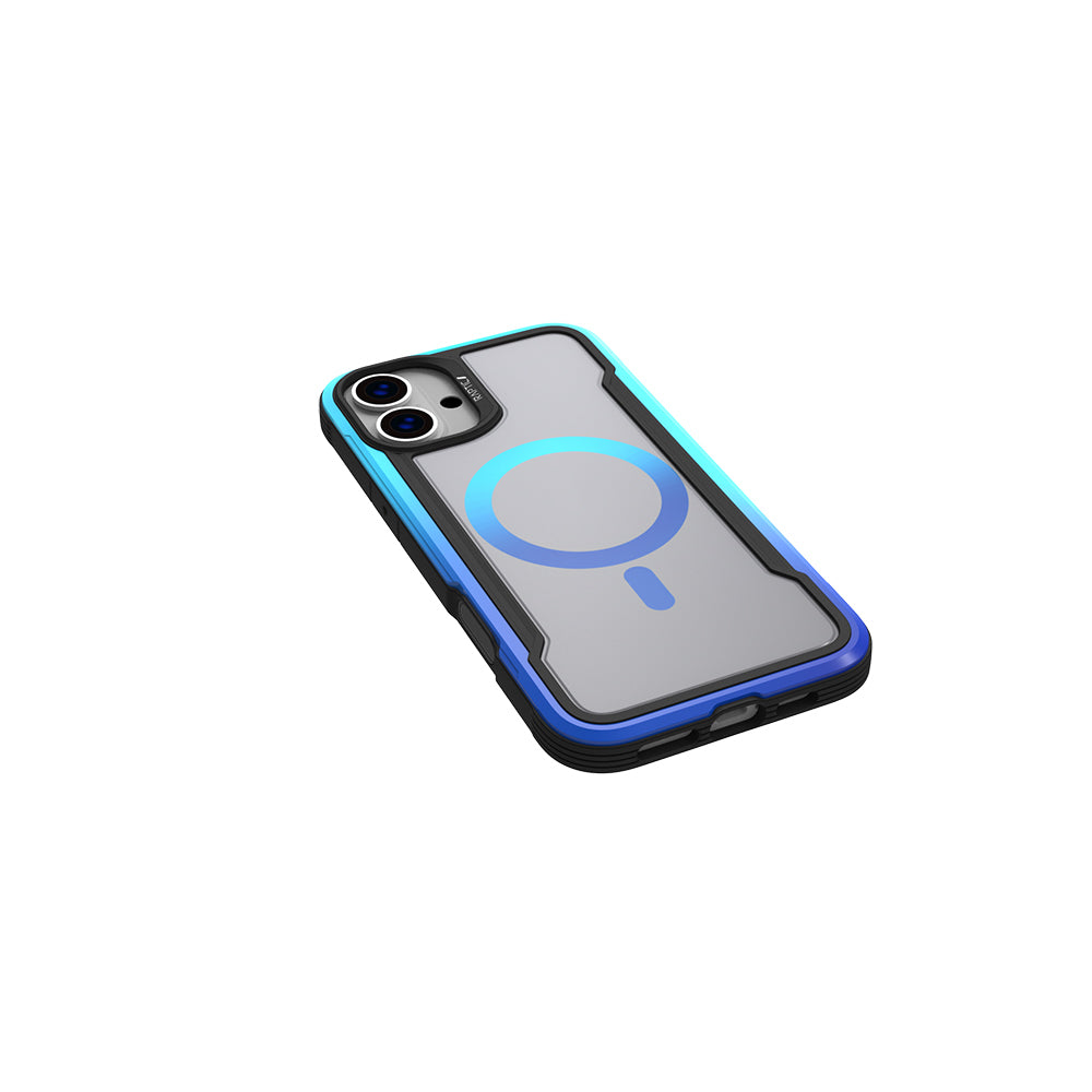 Apple iPhone 16 Kılıf M-safe Şarj Özellikli Airbagli Raptic Shield 2.0 Serisi Şeffaf Arka Yüzey Kapak Turkuaz