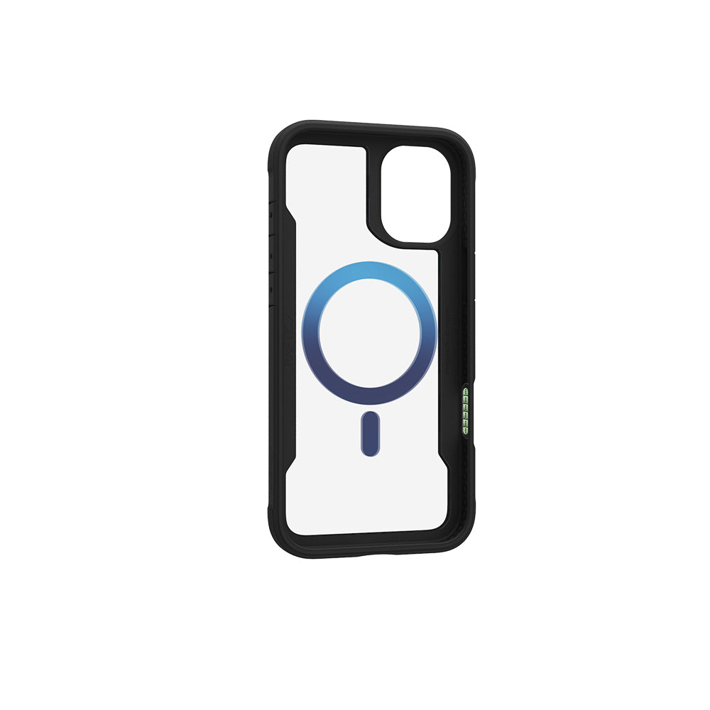 Apple iPhone 16 Kılıf M-safe Şarj Özellikli Airbagli Raptic Shield 2.0 Serisi Şeffaf Arka Yüzey Kapak Siyah