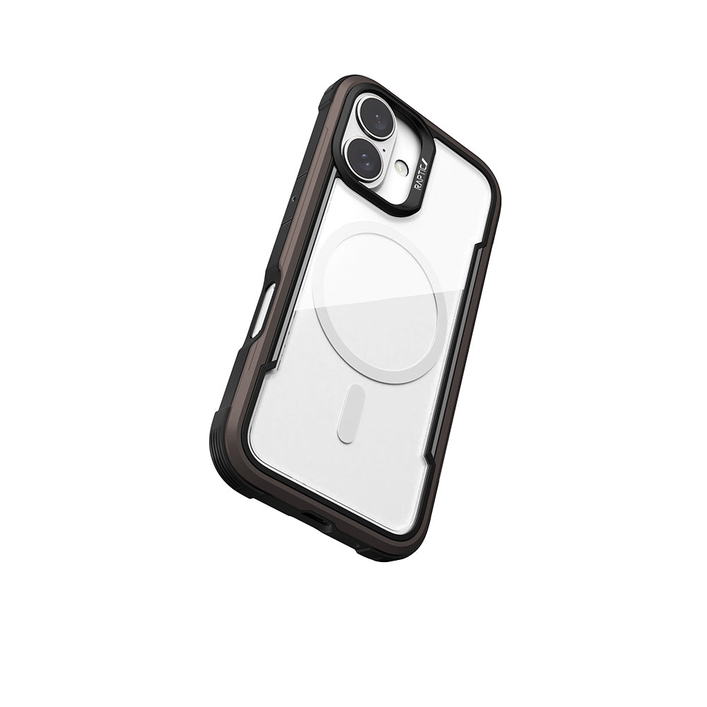 Apple iPhone 16 Kılıf M-safe Şarj Özellikli Airbagli Raptic Shield Serisi Şeffaf Arka Yüzey Kapak Siyah