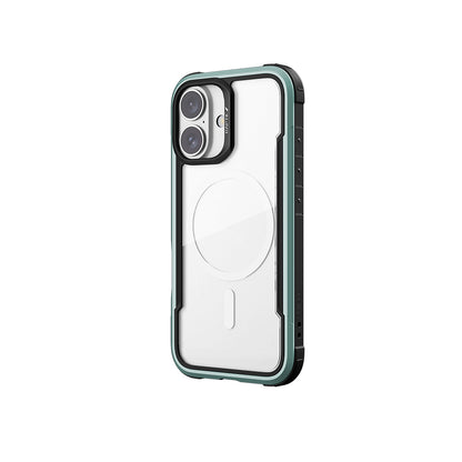Apple iPhone 16 Kılıf M-safe Şarj Özellikli Airbagli Raptic Shield Serisi Şeffaf Arka Yüzey Kapak Yeşil