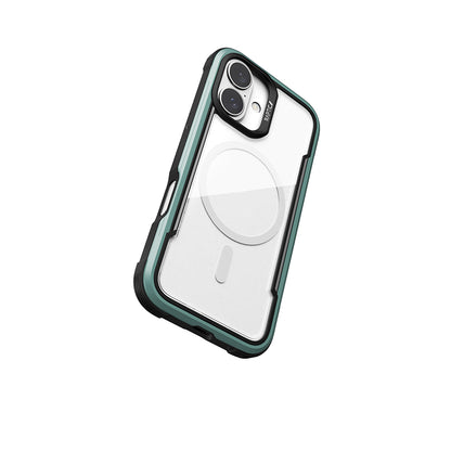 Apple iPhone 16 Kılıf M-safe Şarj Özellikli Airbagli Raptic Shield Serisi Şeffaf Arka Yüzey Kapak Kırmızı