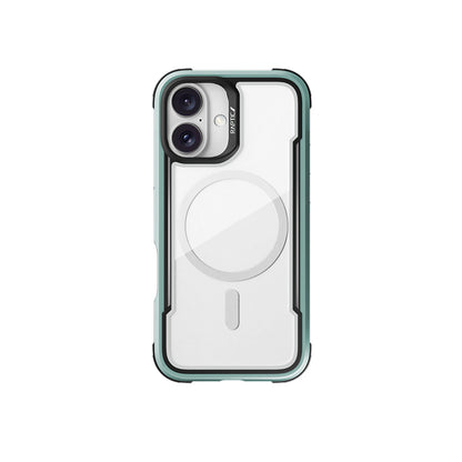 Apple iPhone 16 Kılıf M-safe Şarj Özellikli Airbagli Raptic Shield Serisi Şeffaf Arka Yüzey Kapak Yeşil